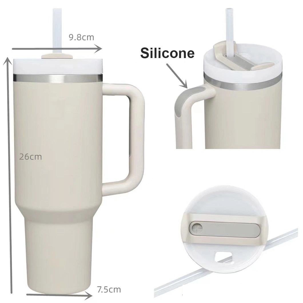 Double Sealed Cold Hot Drink Travel Cup 40oz Summer Car Ice Bully Vacuum Tumbler Stainless Steel Beer Mug with Straw