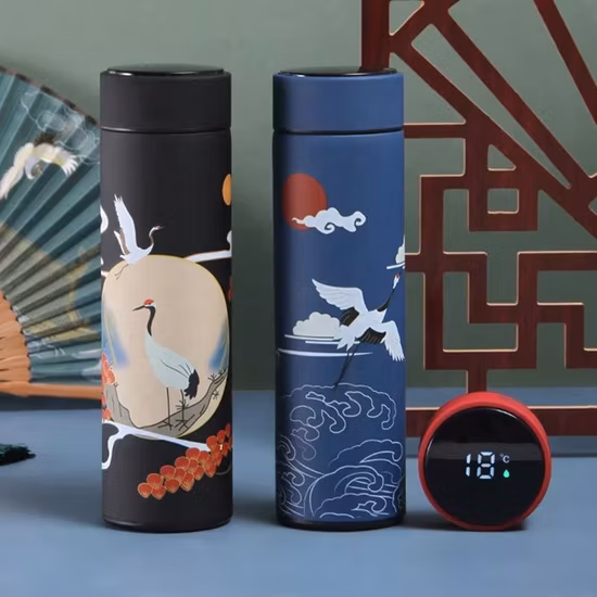 Edelstahl-Vakuum-Smart-Sportflasche mit Temperaturanzeige. Isolierte Edelstahl-Wasserflasche mit LED-Anzeige