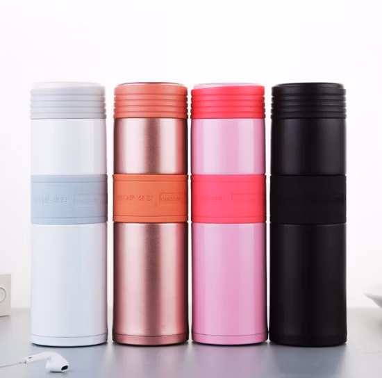 Kreatives Silikon-Doppelset aus Edelstahl für Damen, Business-Thermosbecher