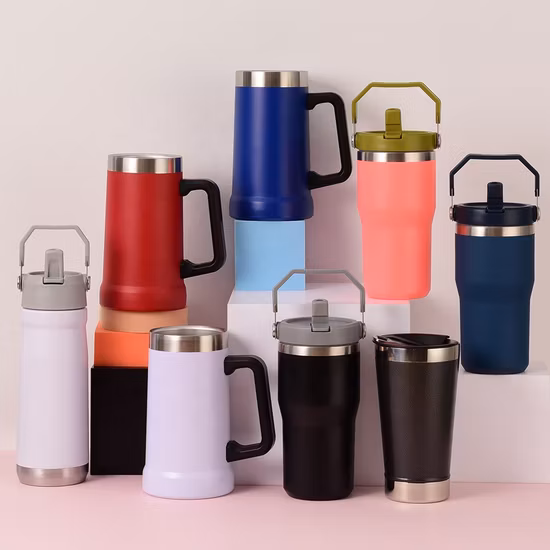 Kinder und Erwachsene Weiß, Grün, Rosa, Orange Großhandel Tumbler Edelstahl Thermobecher