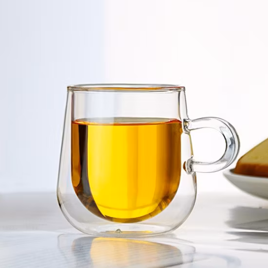 Doppelwandige Kaffeetassen aus Glas, 200 ml, hitzebeständig, klare Borosilikat-Espresso-Teetassen, perfekt für Latte Americano, Cappuccino, Espresso, Teebeutel-Isolierung