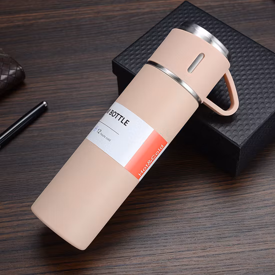 Thermosbecher aus Edelstahl 304 mit drei Deckeln und Hand-in-Hand-Geschenkbox-Set, Geschenk-Vakuumbecher, Großhandelsdruck